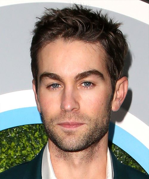 Chace Crawford Short Wavy   Dark Brunette     with Light Brunette Highlights - side view