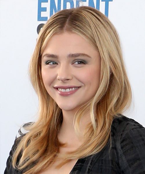 Chloe Grace Moretz Long Straight    Blonde     with Light Blonde Highlights - side view
