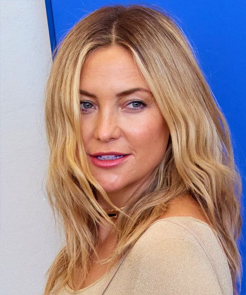 Kate Hudson Long Wavy Layered   Blonde Bob    with Light Blonde Highlights - side view