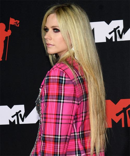 Avril Lavigne Long Straight    Blonde     with Light Blonde Highlights - side view