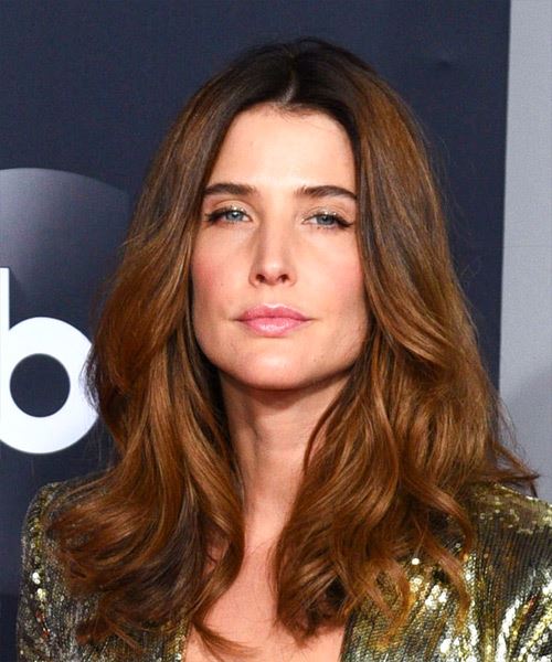 Cobie Smulders Long Wavy   Dark Brunette and Light Brunette Two-Tone - side view