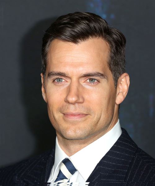Henry Cavill Short Straight   Black    Hairstyle   - Side View