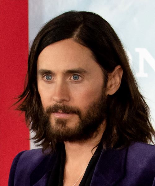 Jared Leto Long Straight Black Hairstyle