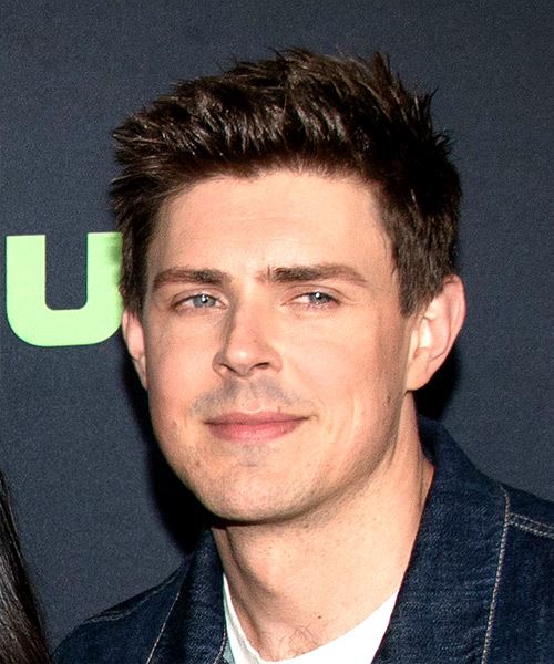 Chris Lowell Short Straight Black Hairstyle