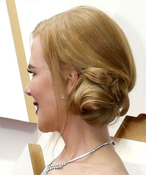 Nicole Kidman Long Straight    Blonde  Updo with Side Swept Bangs - side view