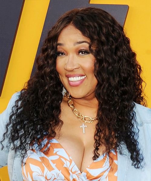 Kym Whitley Long Curly   Black - side view