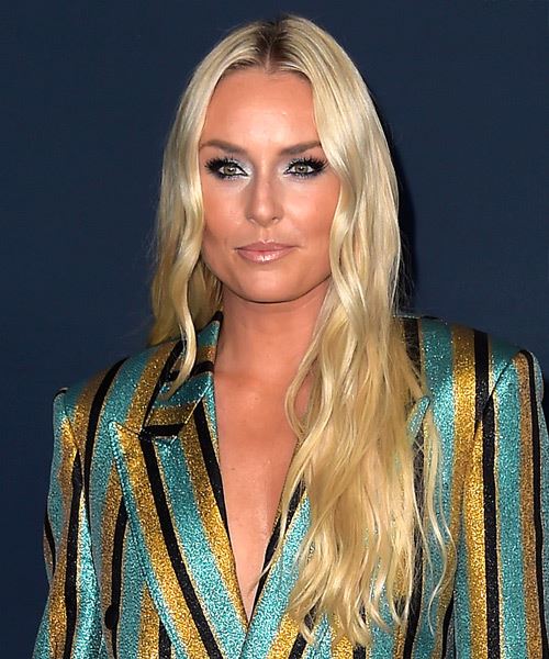 Lindsey Vonn Long Blonde Hairstyle With Waves - side view
