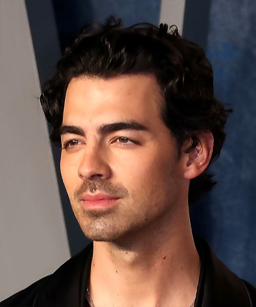 Joe Jonas Black Hairstyle With Waves - side view
