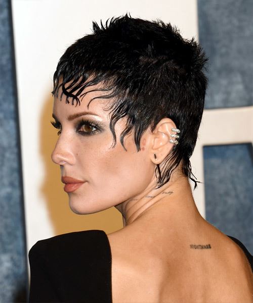 Halsey Pixie Haircut - side view