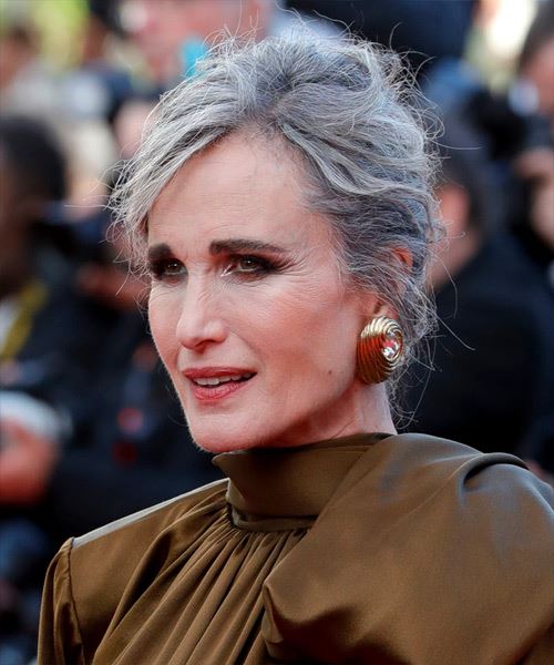 Andie MacDowell Updo From Cannes Film Festival 2023 - side view