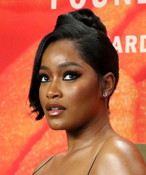Keke Palmer Updo Hairstyle With Twisted Bun - side view