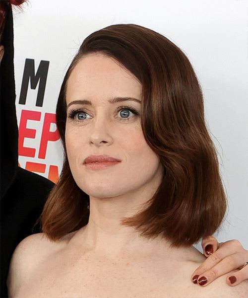 Claire Foy Shoulder-Length Hairstyle - side view