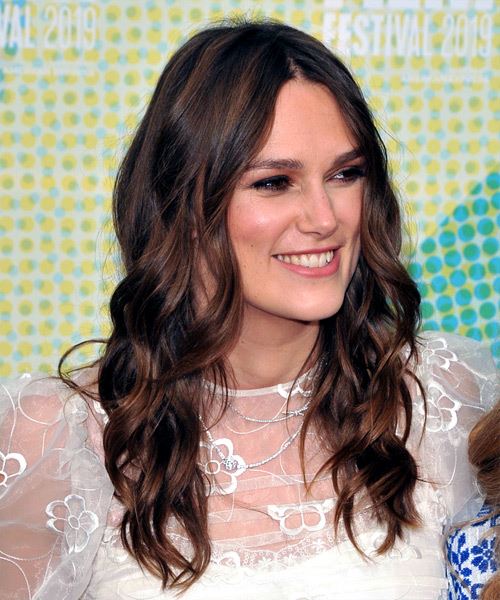 Keira Knightley Long Hairstyle With Subtle Waves And Highlights - side view