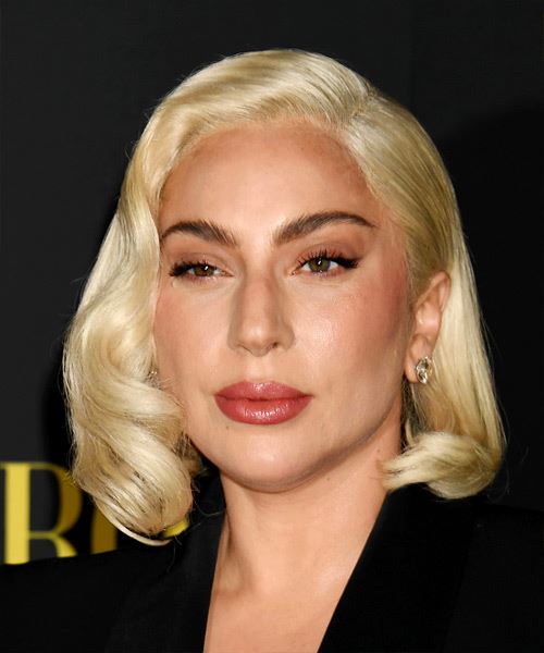 Lady GaGa Lady Gaga Shoulder-Length Hairstyle With Curls - side view
