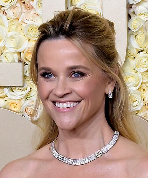 Reese Witherspoon Half-Up Swept-Back Hairstyle - side view