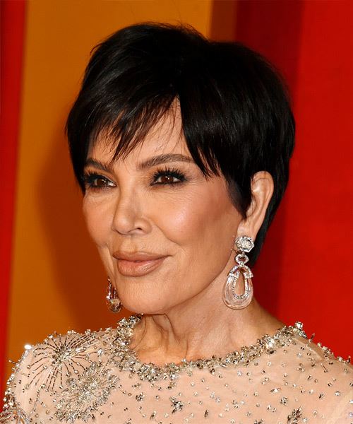 Kris Jenner Face-Framing Pixie Hair Cut - side view