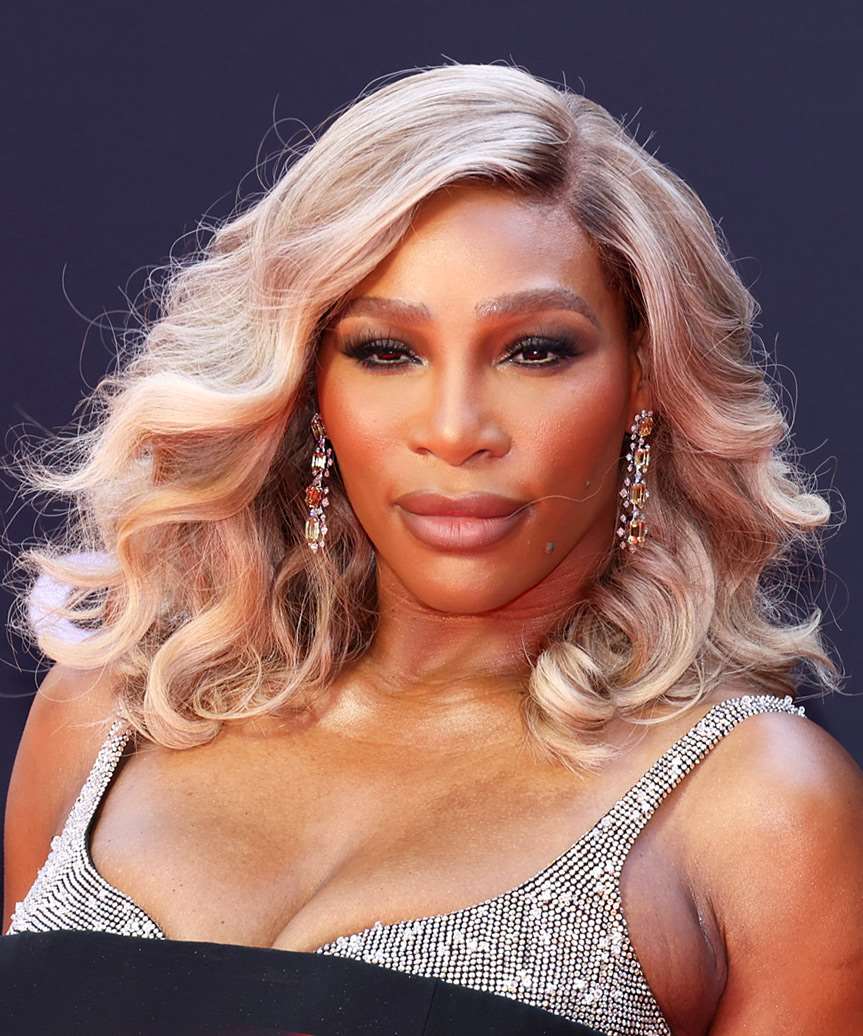 Serena Williams Medium-Length Blonde Hairstyle With Bold Curls - side view