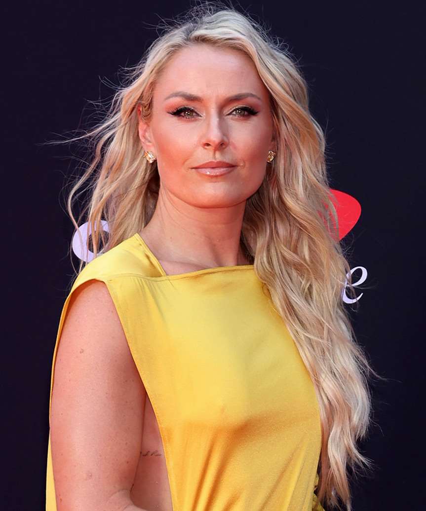 Lindsey Vonn Long Blonde Hairstyle With Cascading Curls - side view