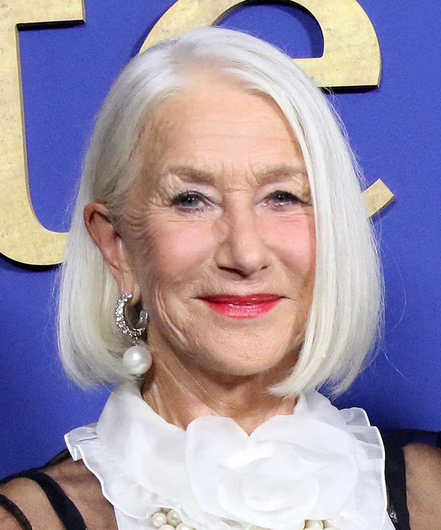 Helen Mirren Blunt Cut Bob - side view