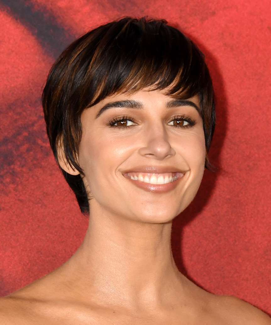 Naomi Scott sophisticated Pixie Hair Cut - side view