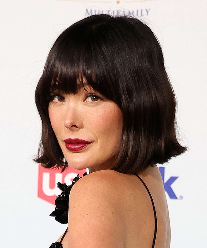Lindsay Price Blunt Cut Bob With Waves - side view