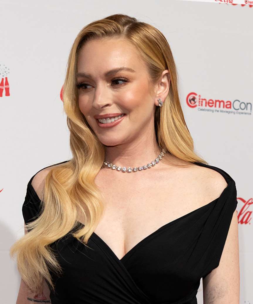 Lindsay Lohan Long Sleek Hairstyle - side view