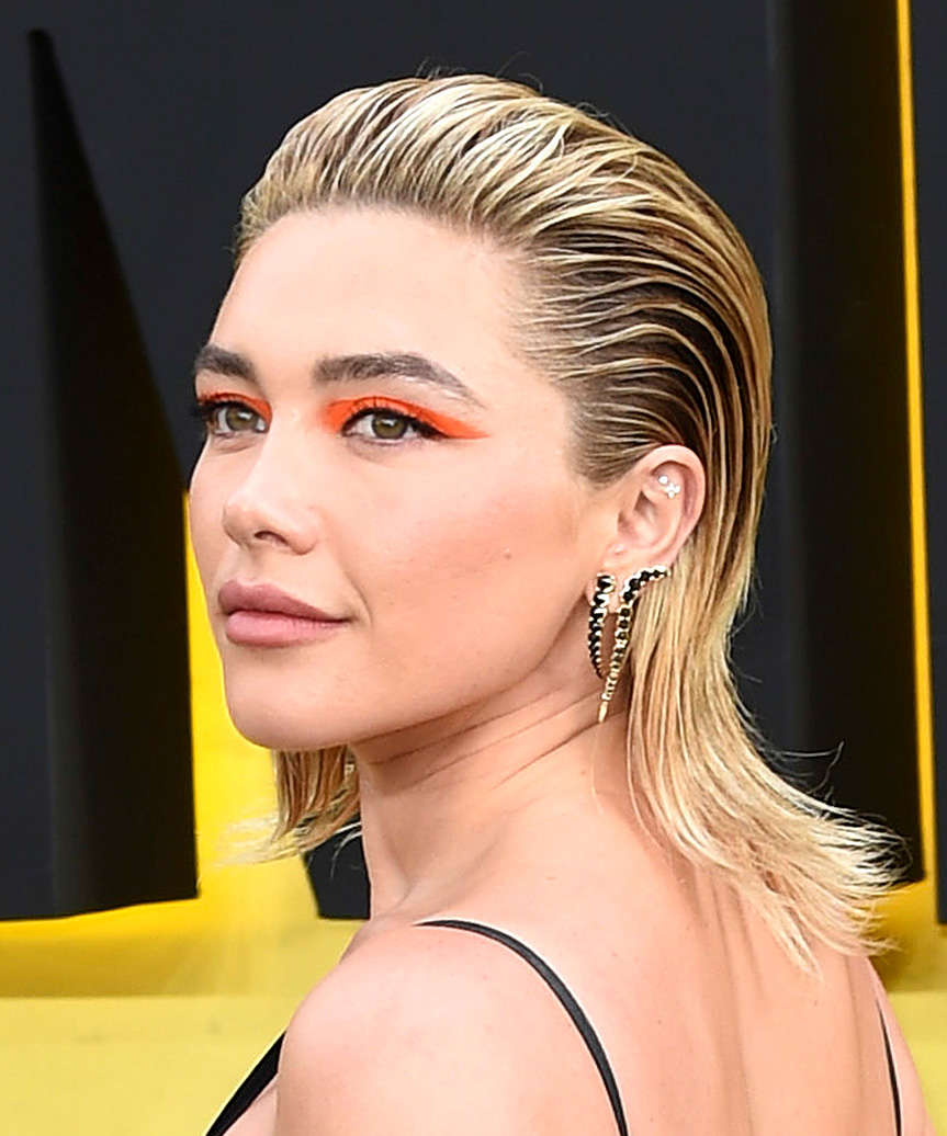 Florence Pugh Slicked-Back Hairstyle - side view