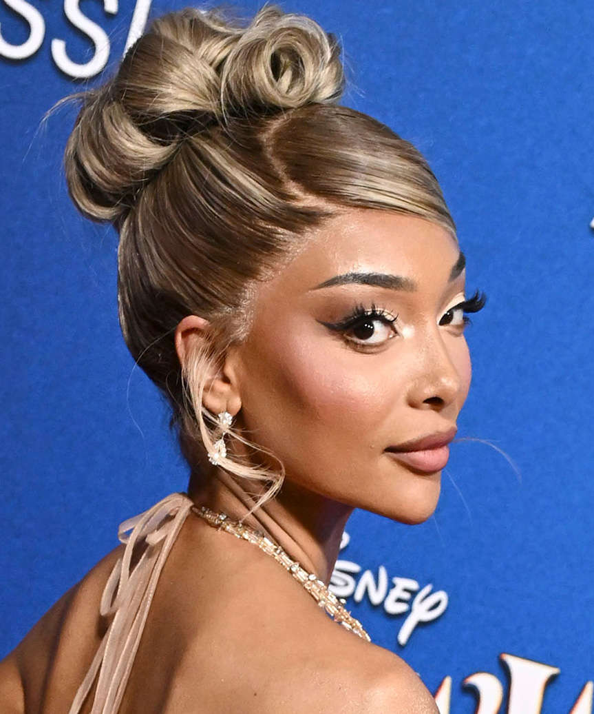Leah Talabi Formal Updo With Curled Top Bun - side view