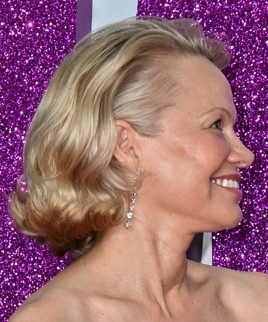 Pamela Anderson Medium-Length Bob Hairstyle With Curls - side view