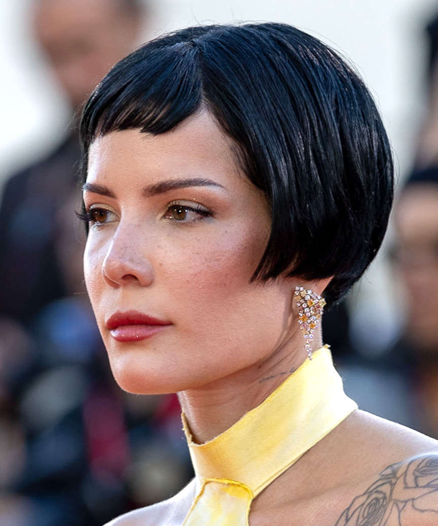 Halsey Edgy Pixie Hair Cut - side view