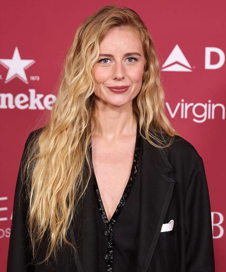 Justine Lupe Long Hairstyle With Cascading Beach Waves - side view