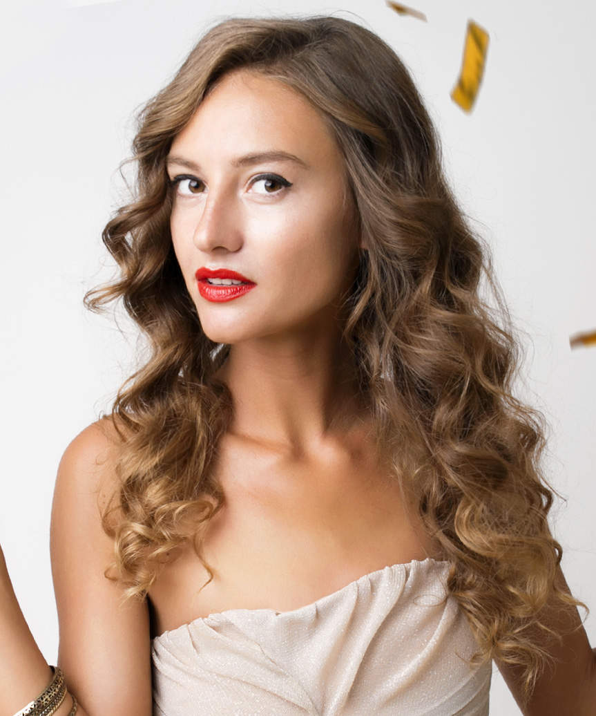 Long Hairstyle With Romantic Waves And Curls - side view
