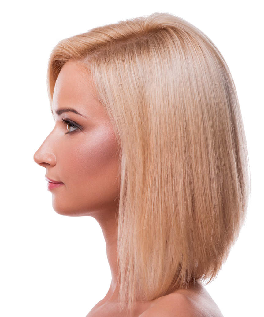 Sleek Shoulder-Length Bob Haircut - side view