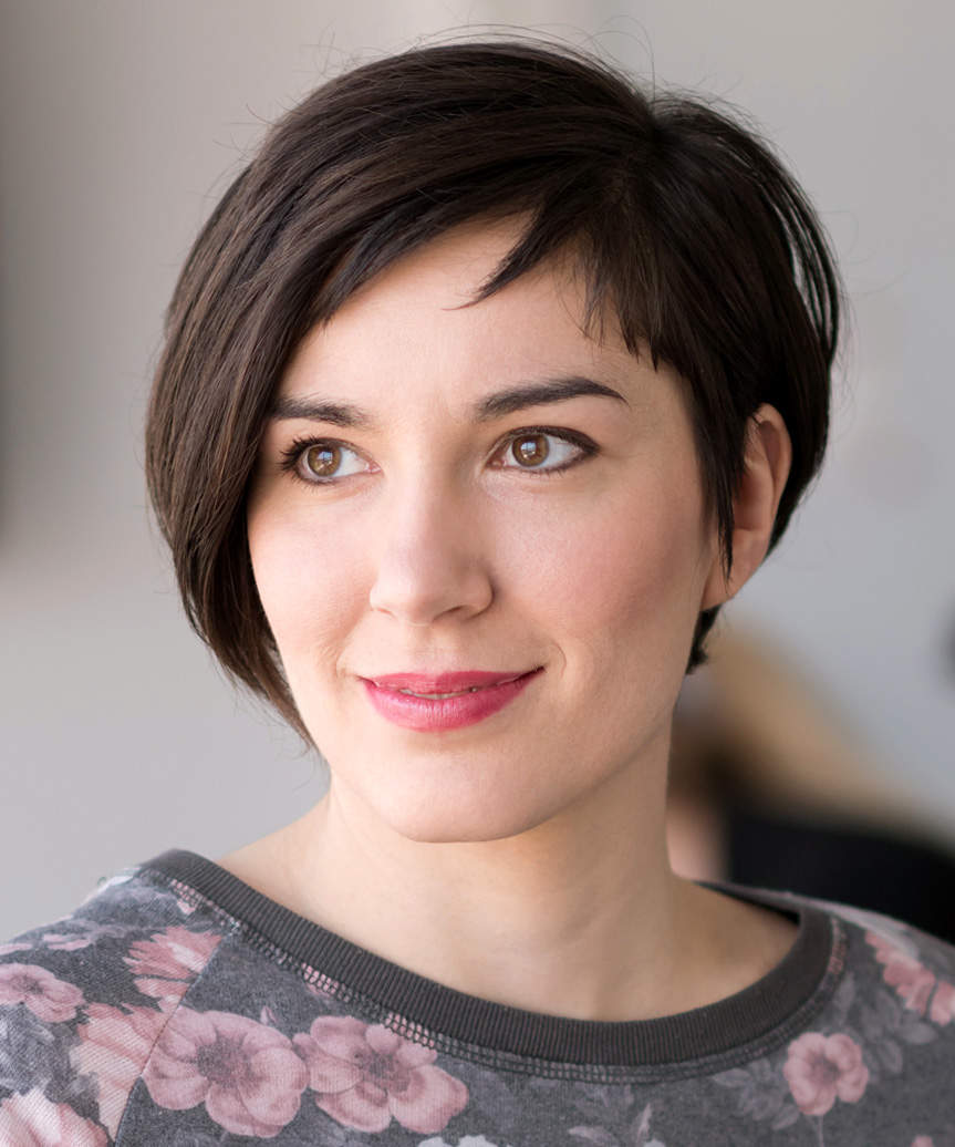 Modern Asymmetrical Side-Swept Bob Haircut - side view