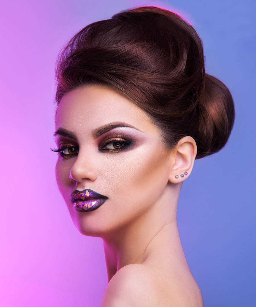 Modern Fashion-Forward Updo Hairstyle - side view