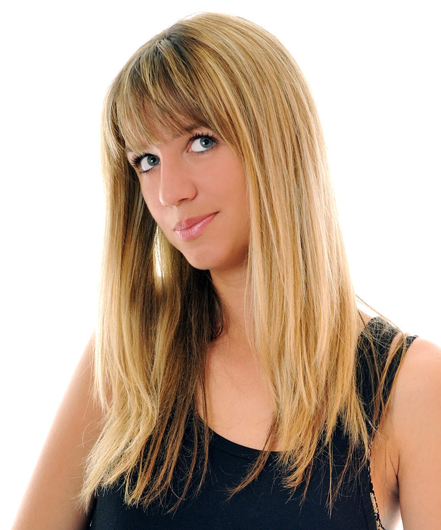 Long Sleek Hairstyle With Classic Bangs - side view