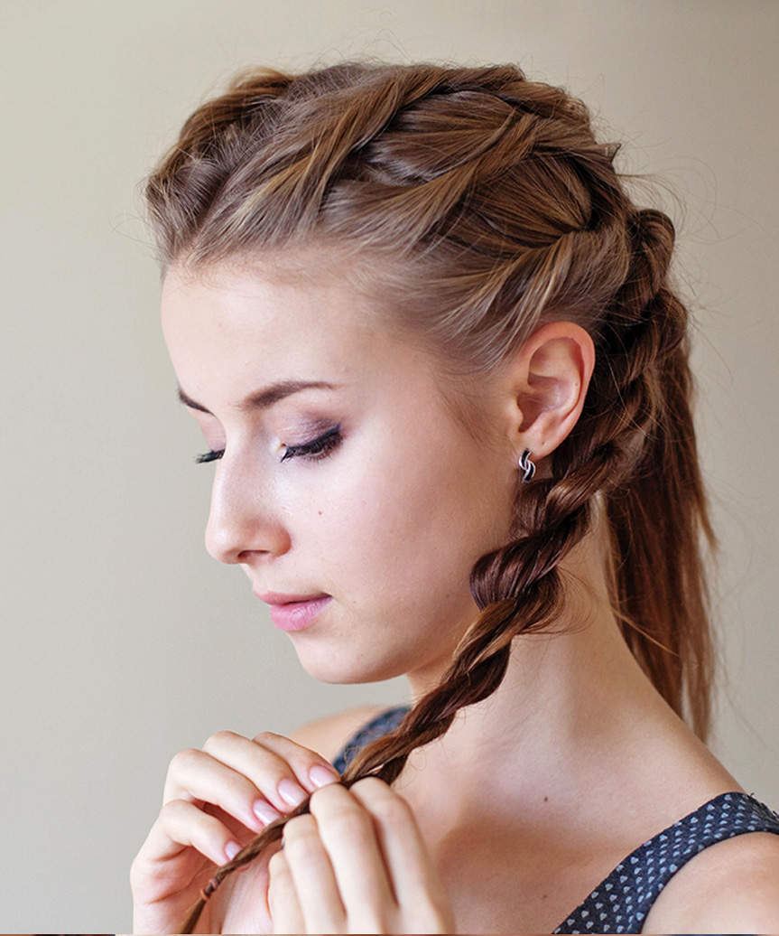 Youthful Braided Hairstyle - side view