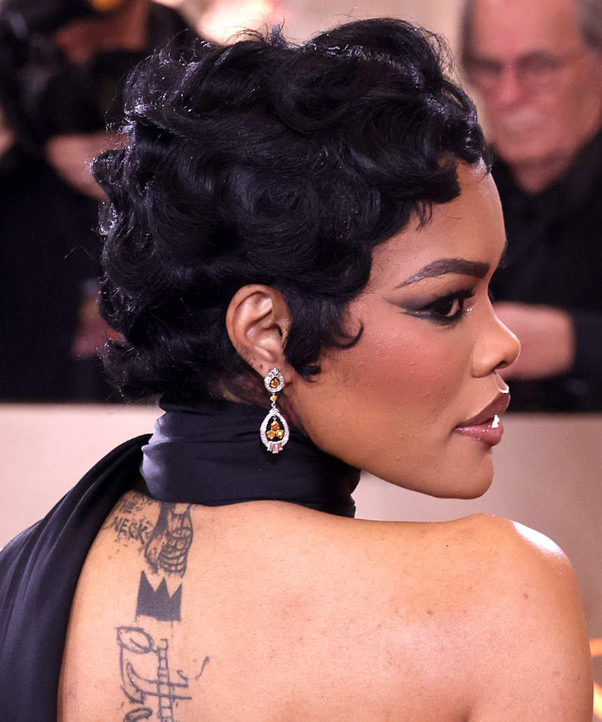 Teyana Taylor Pixie Hair Cut With Curls - side view