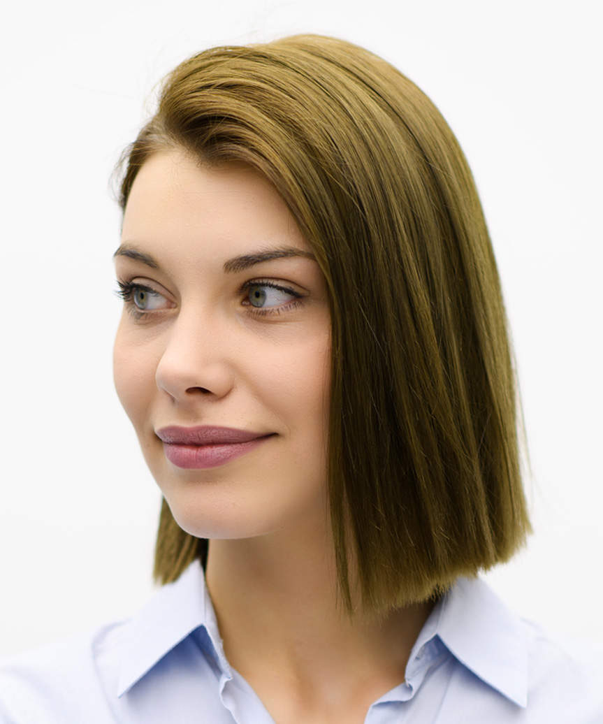 Chin-Length Blunt Bob Haircut - side view
