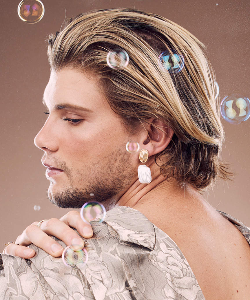 Male Medium-Length Slicked-Back Hairstyle - side view