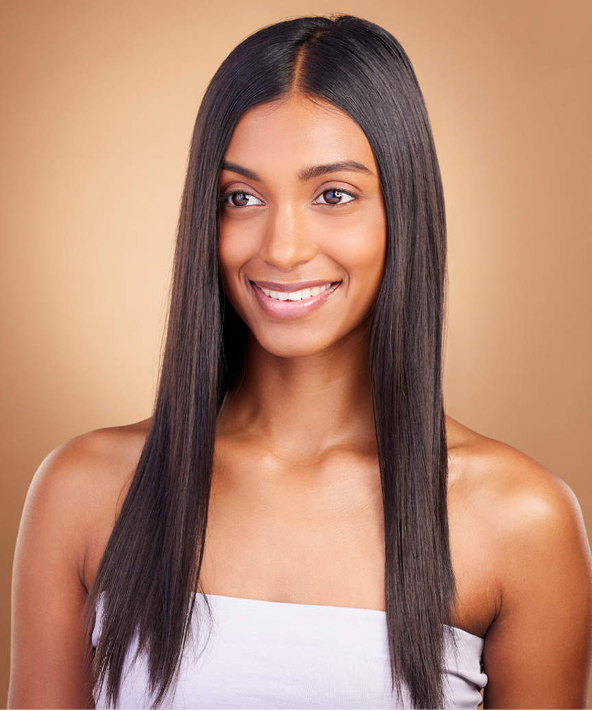 Long And Sleek Hairstyle With Uniform Layers - side view