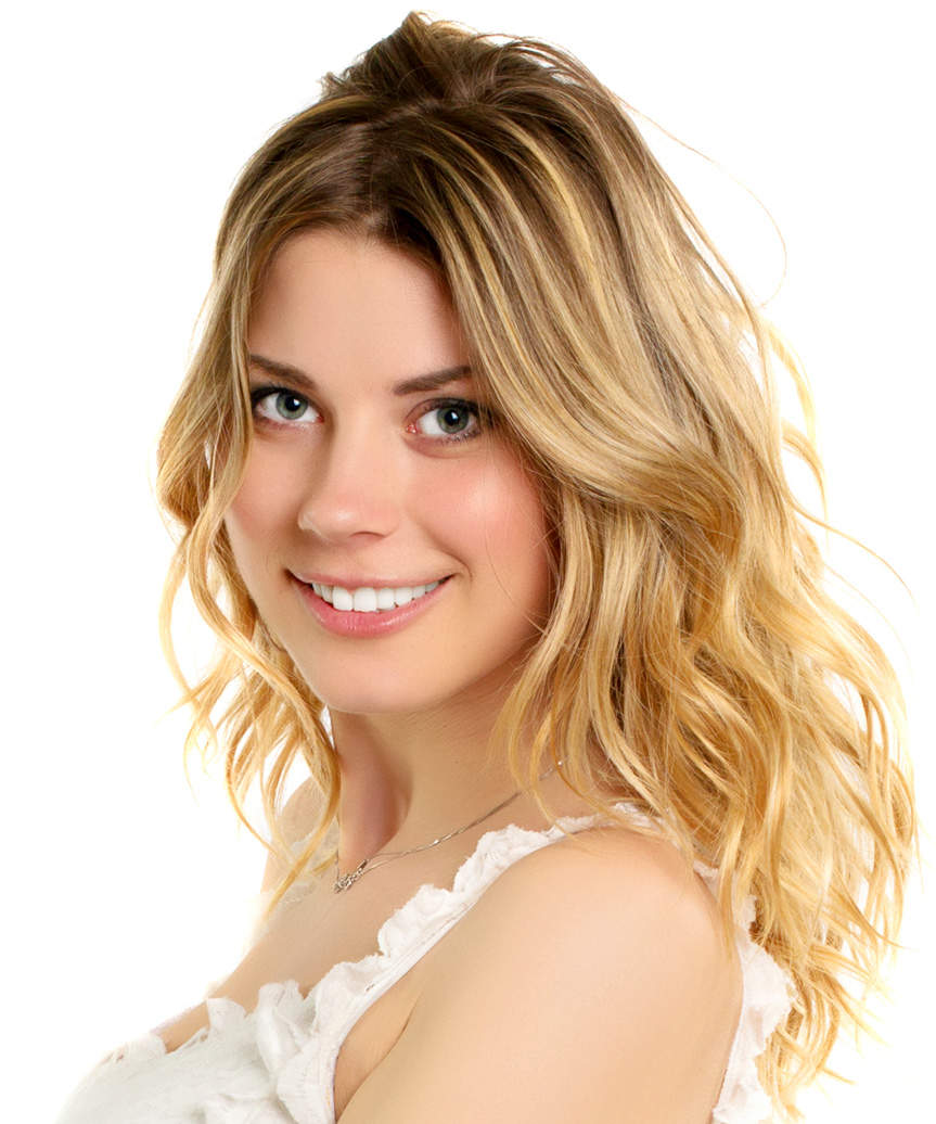 Medium Length Face-Framing Hairstyle With Gentle Curls - side view