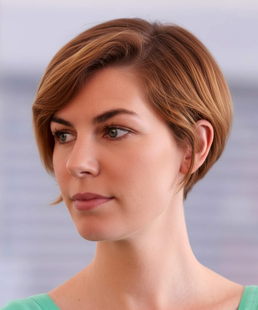 Short Modern Bob Hair Cut - side view