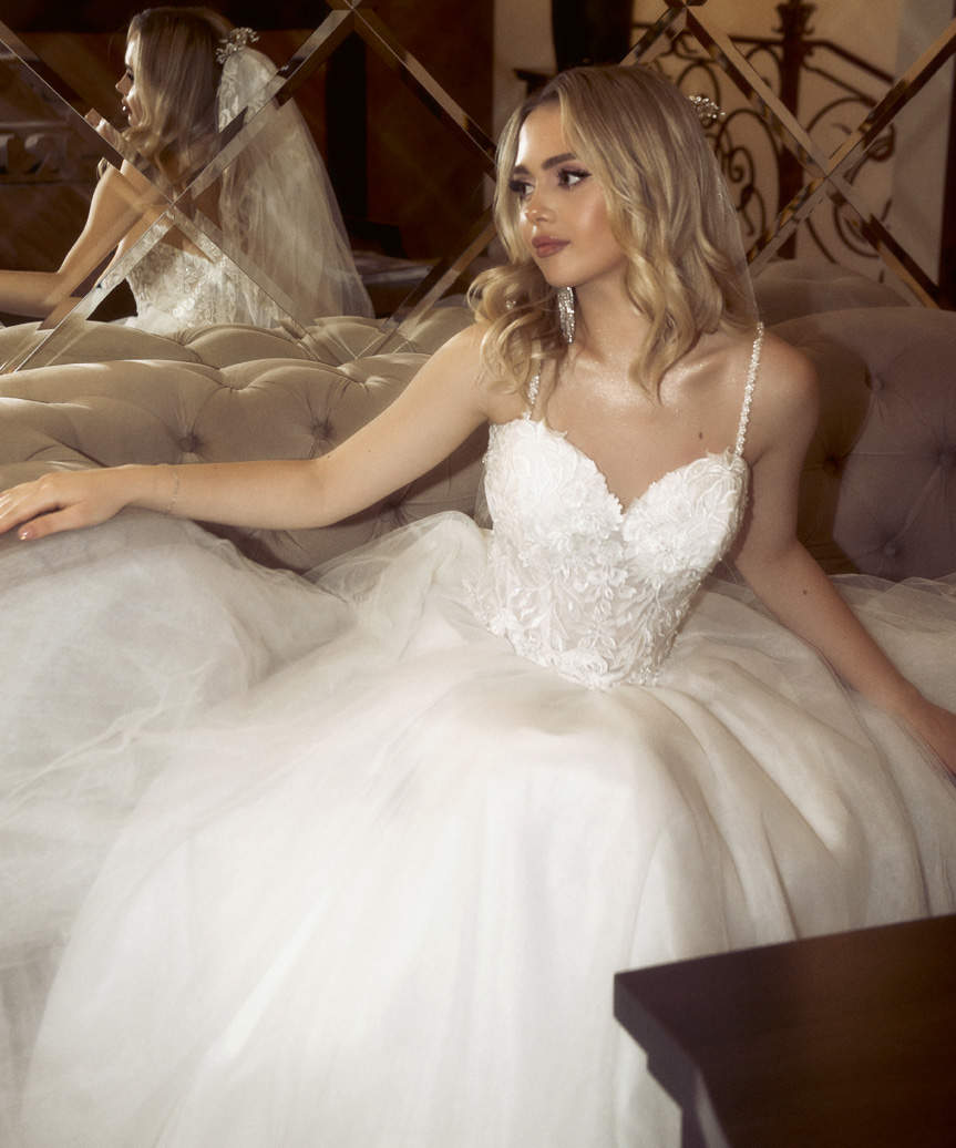 Classic Medium-Length Wedding Hairstyle - side view