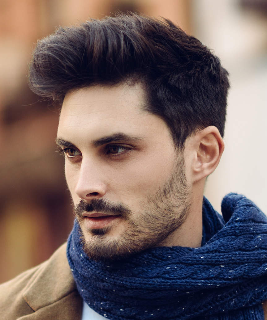 Short Quiff Hairstyle For Men With Tapered Sides - side view
