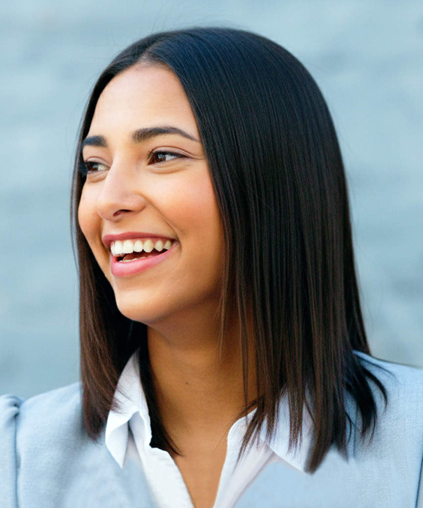 Sleek Medium-Length Bob Cut - side view