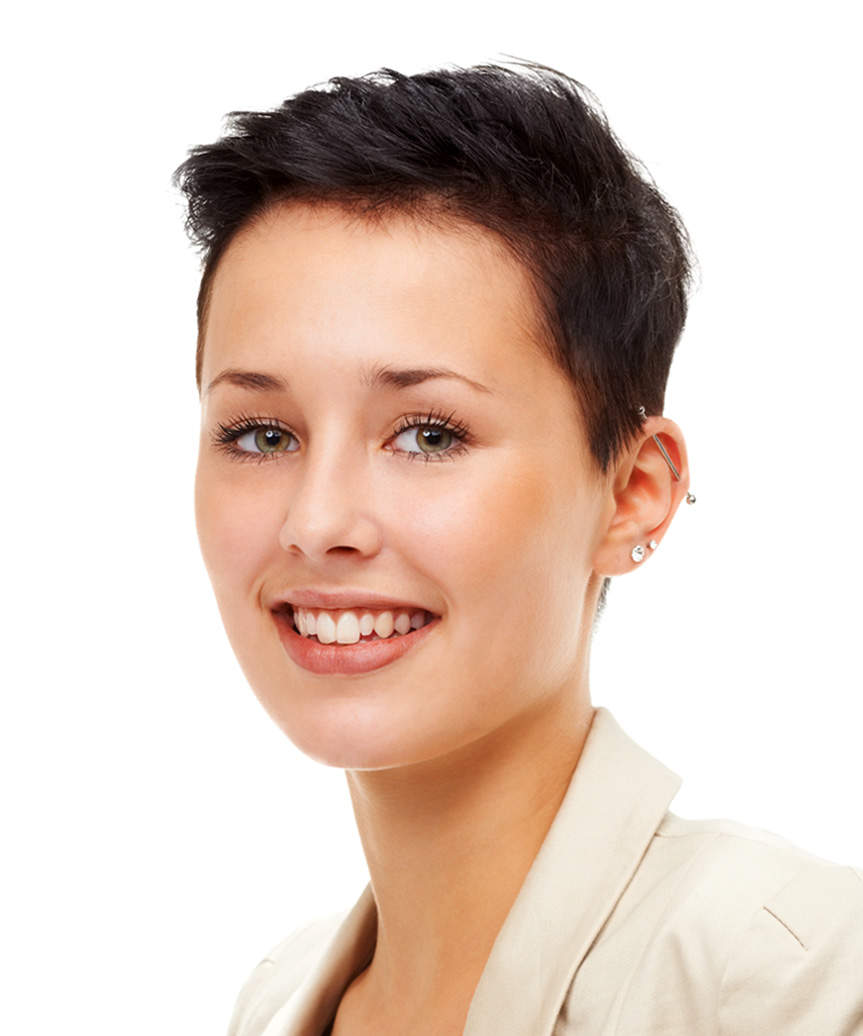 Sleek Tapered Pixie Cut - side view