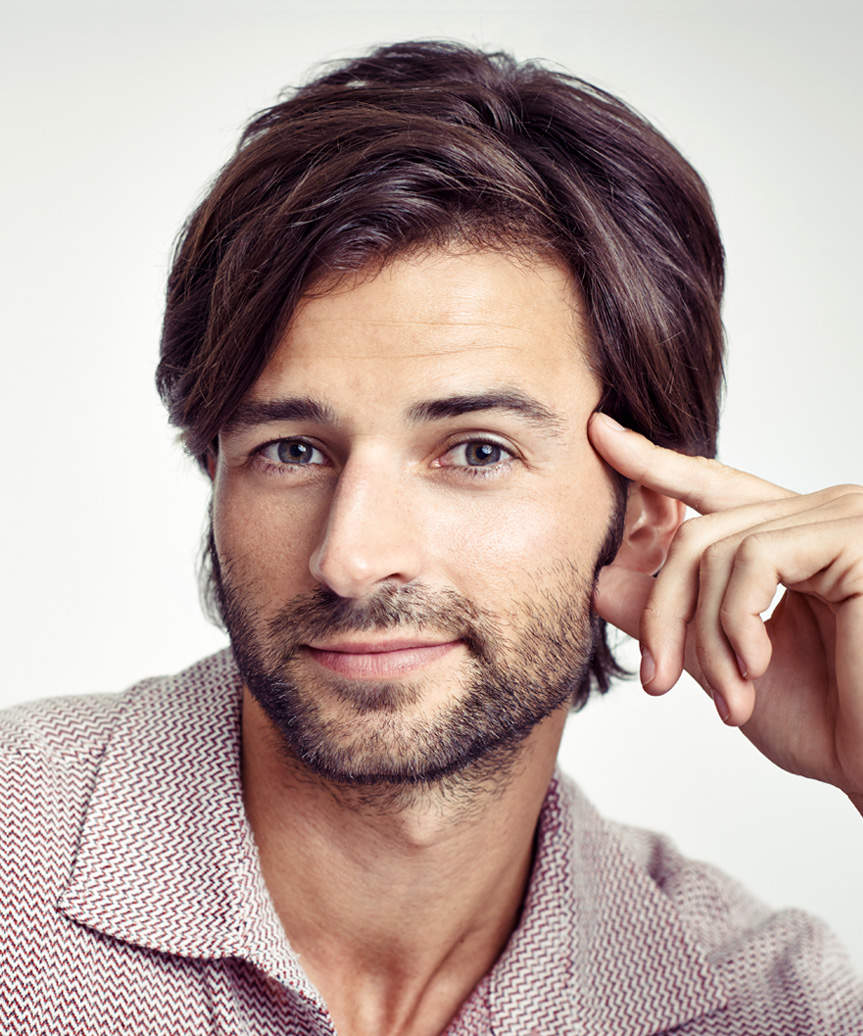 Modern Medium-Length Hairstyle With Natural Volume For Men - side view