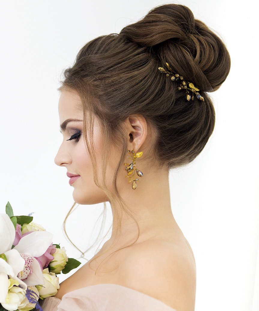 Elegant Updo With Face-Framing Strands - side view