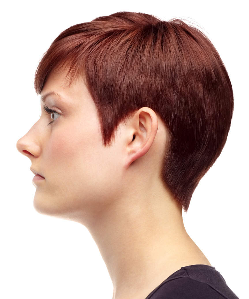 Chic Asymmetrical Pixie Cut With Side-swept bangs - side view